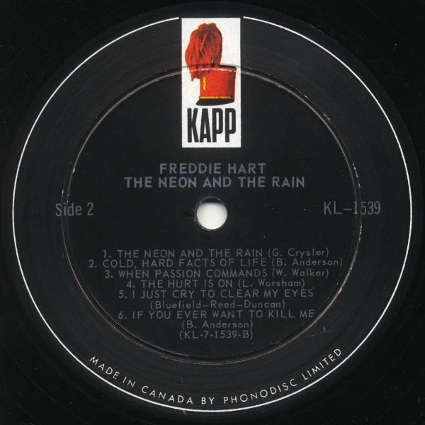 Freddie Hart - The Neon And The Rain (LP, Album, Mono) (Very Good Plus (VG+)) - Image 4