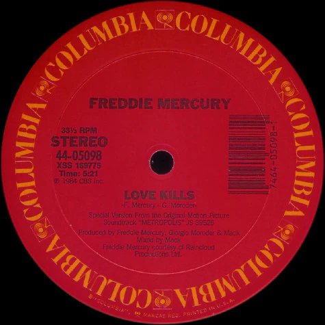 Freddie Mercury - Love Kills (12", Single) (Near Mint (NM or M-)) - Image 3