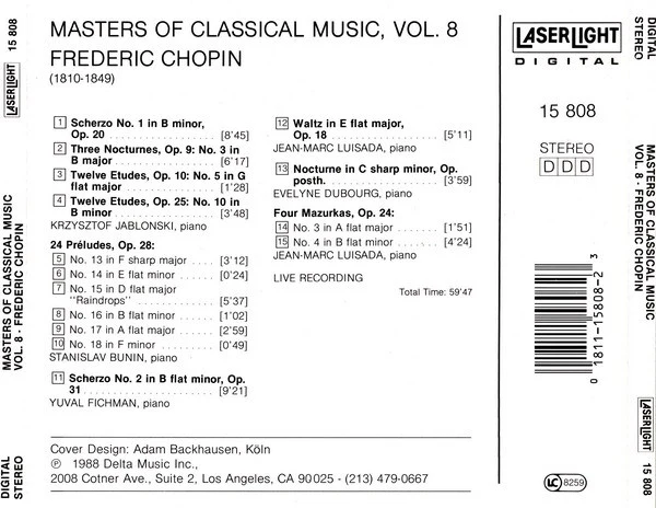 Frédéric Chopin - Masters Of Classical Music, Vol.8: Chopin (CD, Comp) (Near Mint (NM or M-)) - Image 5