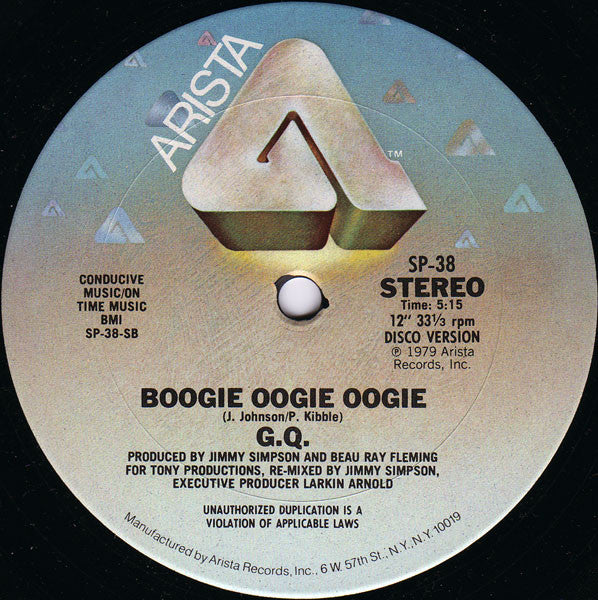 GQ - Disco Nights (Rock-Freak) / Boogie Oogie Oogie (12", Single) (Very Good Plus (VG+)) - Image 2