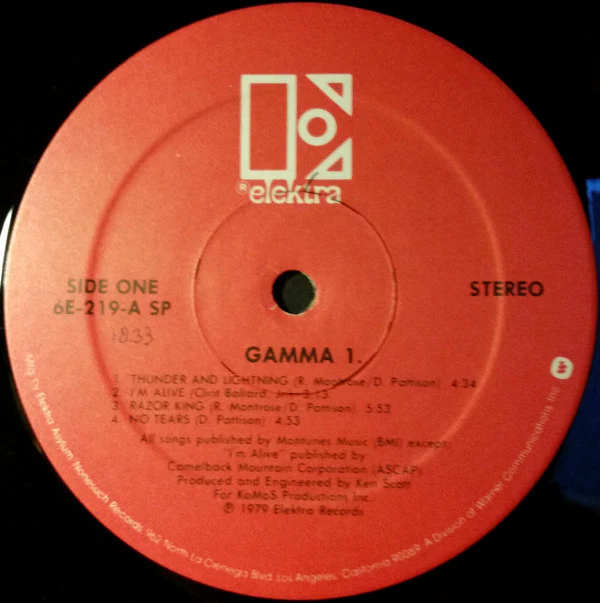 Gamma - Gamma 1 (LP, Album, SP ) (Very Good Plus (VG+)) - Image 5