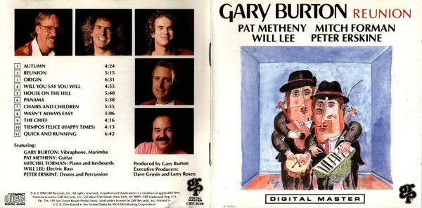 Gary Burton - Reunion (CD, Album) (Very Good Plus (VG+)) - Image 3