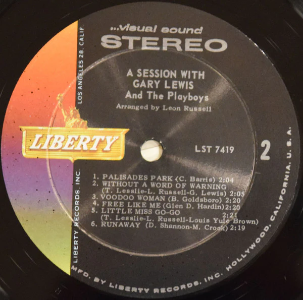 Gary Lewis & The Playboys - A Session With Gary Lewis And The Playboys (LP, Album) (Very Good Plus (VG+)) - Image 4