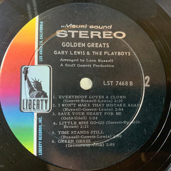 Gary Lewis & The Playboys - Golden Greats (LP, Comp, Roc) (Very Good (VG)) - Image 4