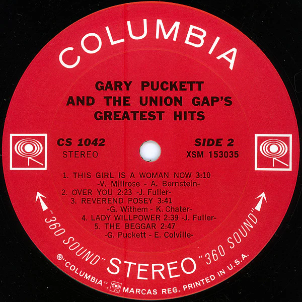 Gary Puckett & The Union Gap - Greatest Hits (LP, Comp) (Good Plus (G+)) - Image 4