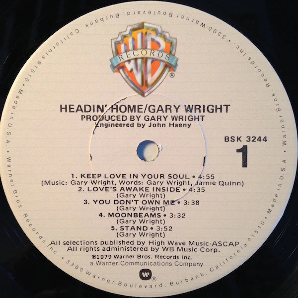 Gary Wright - Headin' Home (LP, Album, Los) (Near Mint (NM or M-)) - Image 3
