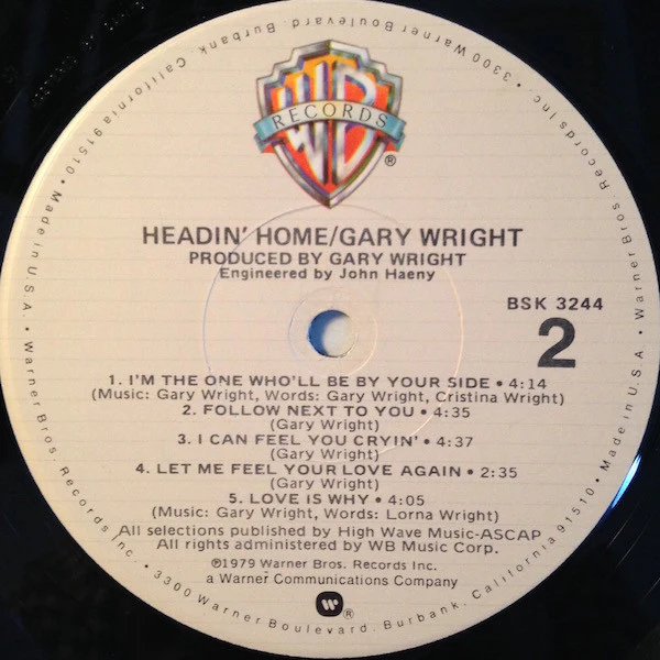 Gary Wright - Headin' Home (LP, Album, Los) (Near Mint (NM or M-)) - Image 4