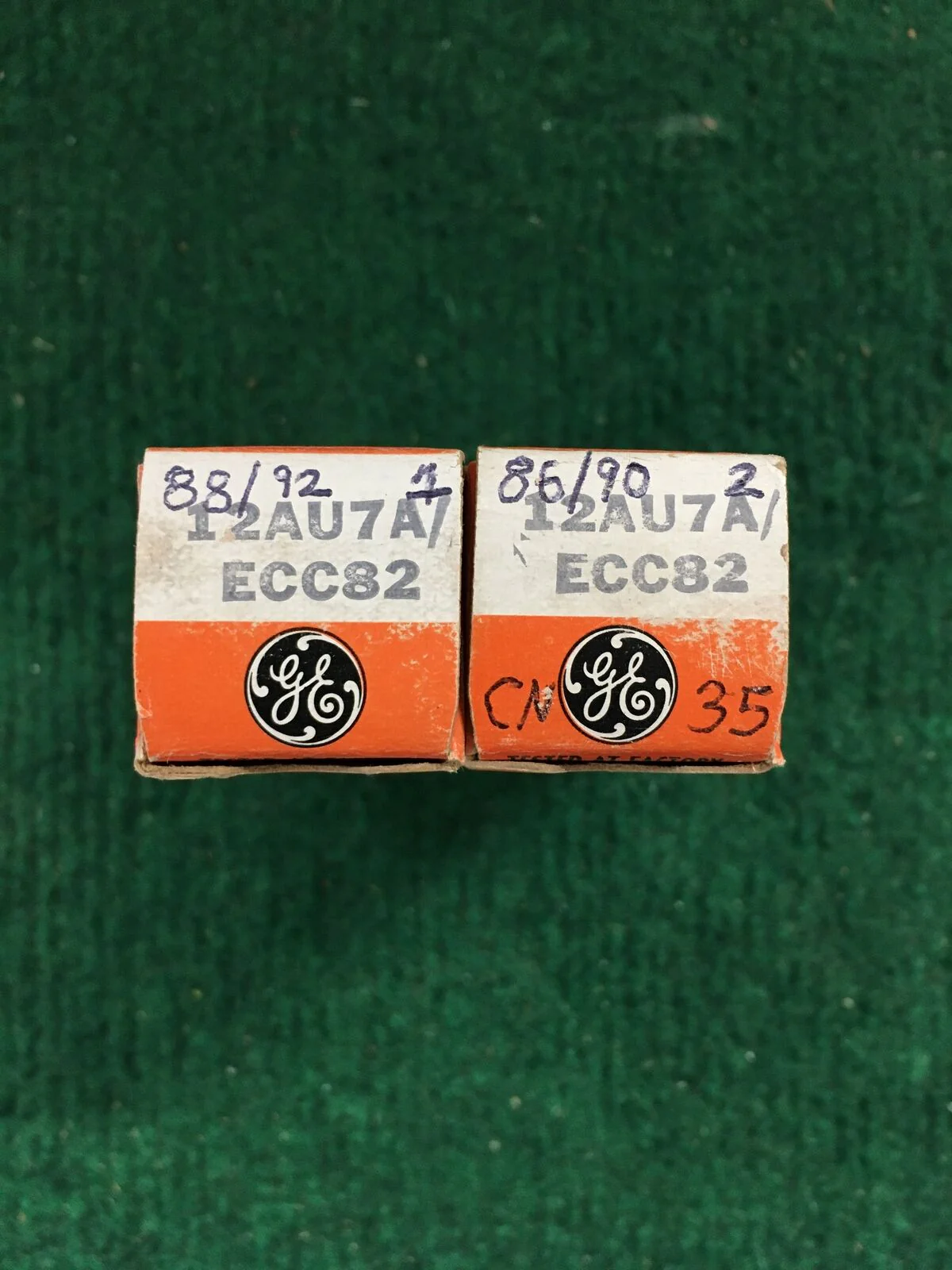 GE * 12AU7A Tube * Pair * Tested 88/92 86/90