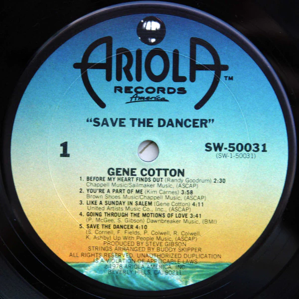 Gene Cotton - Save The Dancer (LP, Album, San) (Very Good Plus (VG+)) - Image 3