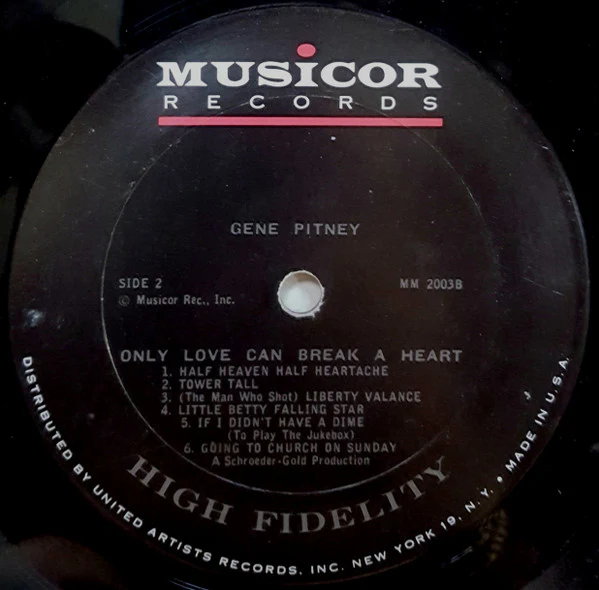 Gene Pitney - Only Love Can Break A Heart (LP, Album, Mono, Hig) (Very Good Plus (VG+)) - Image 4