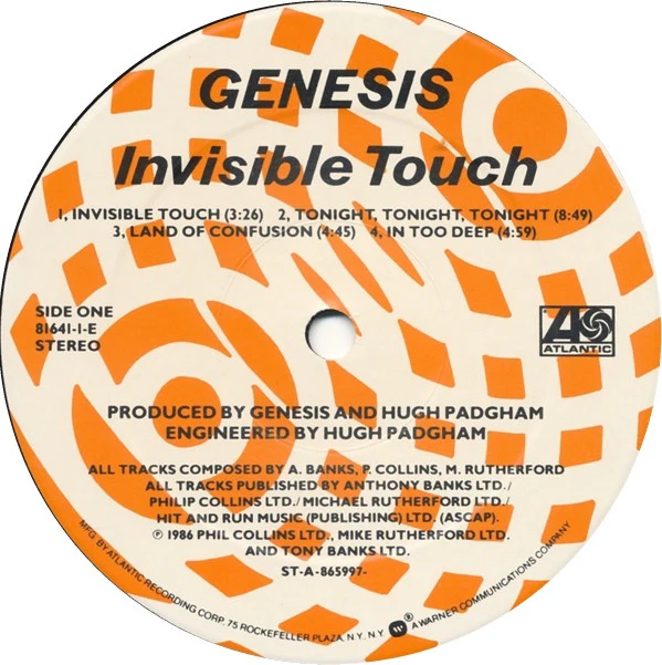 Genesis - Invisible Touch (LP, Album, SRC) (Very Good (VG)) - Image 3