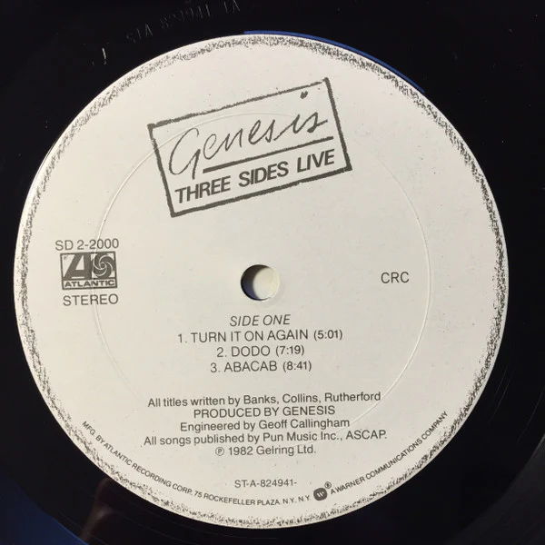 Genesis - Three Sides Live (2xLP, Album, Club) (Very Good (VG)) - Image 2