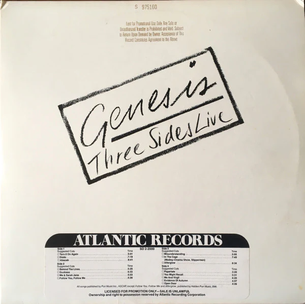 Genesis - Three Sides Live (2xLP, Album, Spe) (Near Mint (NM or M-)) - Image 2