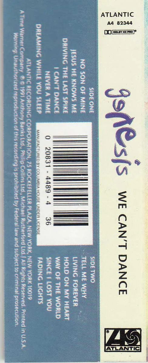 Genesis - We Can't Dance (Cass, Album, Club, SR) (Near Mint (NM or M-)) - Image 2