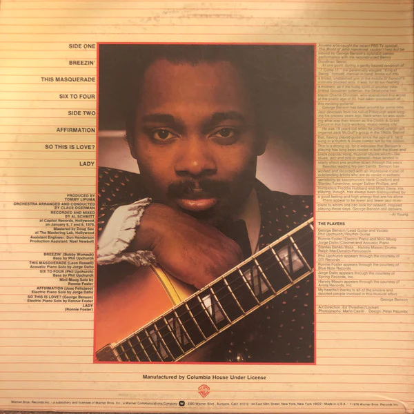 George Benson - Breezin' (LP, Album, Club, RE) (Very Good Plus (VG+)) - Image 2