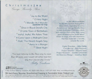 George Beverly Shea - Christmas Joy (CD, Comp) (Mint (M)) - Image 2