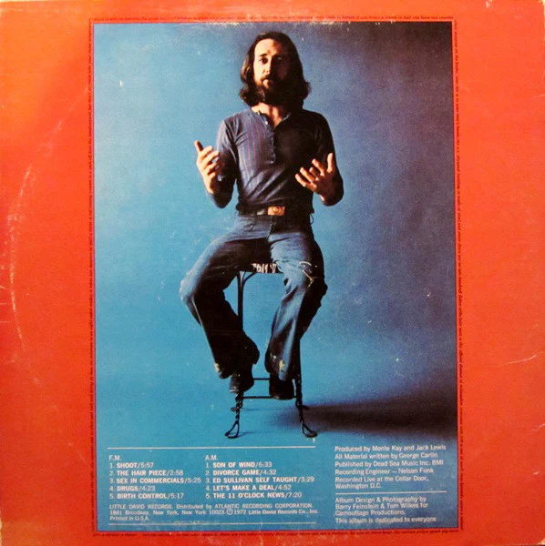 George Carlin - FM & AM (LP, Album, PR ) (Very Good Plus (VG+)) - Image 2