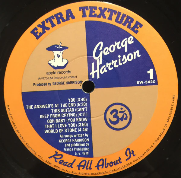 George Harrison - Extra Texture (Read All About It) (LP, Album, Win) (Very Good Plus (VG+)) - Image 3