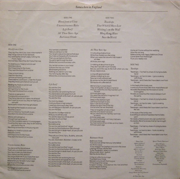 George Harrison - Somewhere In England (LP, Album, Spe) (Very Good Plus (VG+)) - Image 5