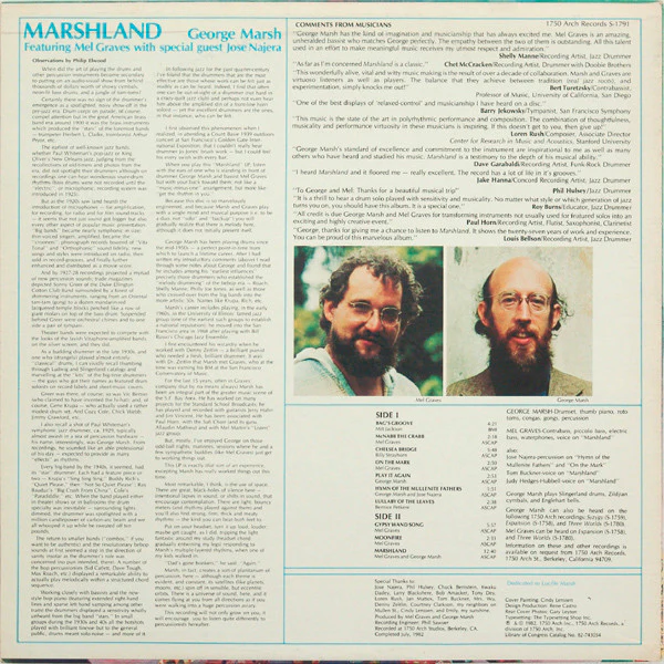 George Marsh Featuring Mel Graves - Marshland (LP, Album) (Very Good Plus (VG+)) - Image 2