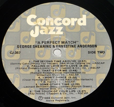 George Shearing & Ernestine Anderson - A Perfect Match (LP, Album) (Very Good Plus (VG+)) - Image 4