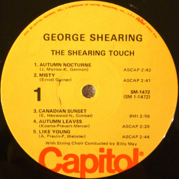 George Shearing - String Choir Conducted By Billy May - The Shearing Touch (LP, Album, RE) (Very Good Plus (VG+)) - Image 3