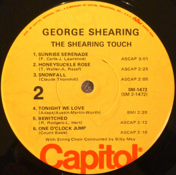 George Shearing - String Choir Conducted By Billy May - The Shearing Touch (LP, Album, RE) (Very Good Plus (VG+)) - Image 4