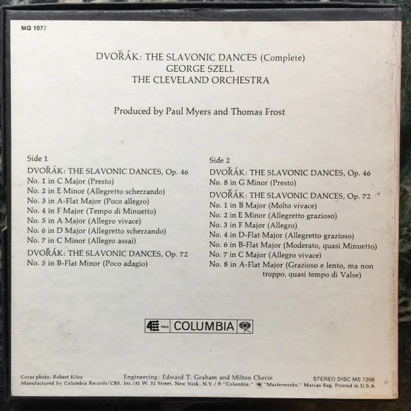 George Szell, The Cleveland Orchestra, AntonÃn Dvořák - The Slavonic Dances (Complete) (Reel, 4tr Stereo, 7" Reel, Album) (Very Good Plus (VG+)) - Image 2