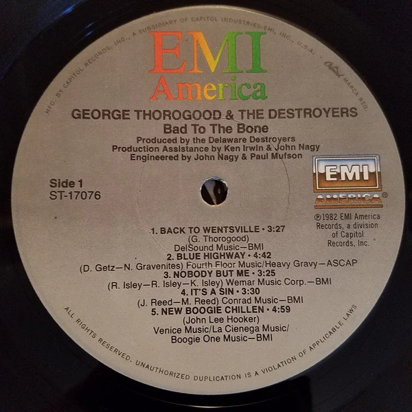 George Thorogood & The Destroyers - Bad To The Bone (LP, Album, Win) (Very Good Plus (VG+)) - Image 3