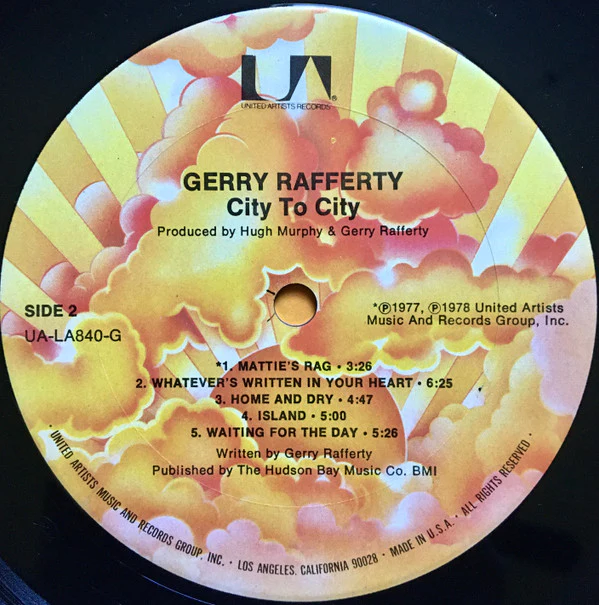 Gerry Rafferty - City To City (LP, Album, Ter) (Very Good Plus (VG+)) - Image 4