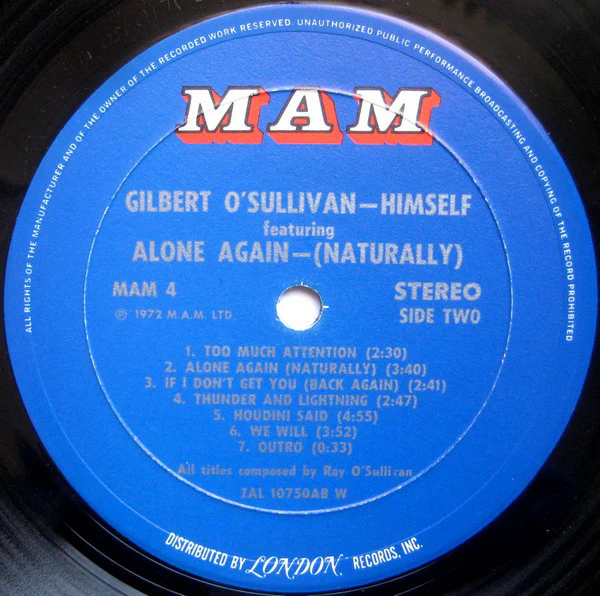 Gilbert O'Sullivan - Himself (LP, Album, RE, Wad) (Very Good Plus (VG+)) - Image 4