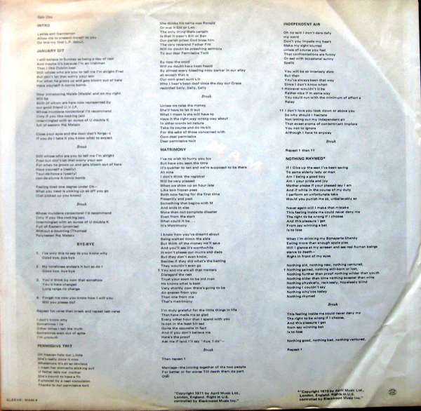 Gilbert O'Sullivan - Himself (LP, Album, RE, Wad) (Very Good Plus (VG+)) - Image 5