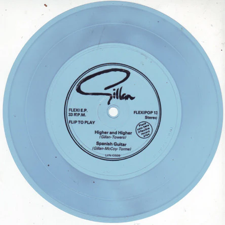 Gillan - Higher And Higher / Spanish Guitar (Flexi, 7", S/Sided, EP, Blu) (Very Good Plus (VG+)) - Image 3