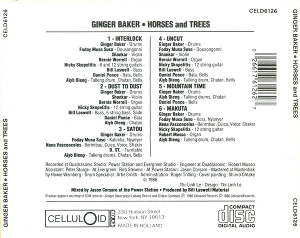 Ginger Baker - Horses And Trees (CD, Album) (Near Mint (NM or M-)) - Image 2
