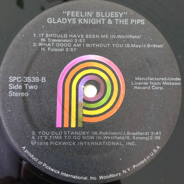 Gladys Knight And The Pips - Feelin' Bluesy (LP, Album, RE) (Very Good (VG)) - Image 4