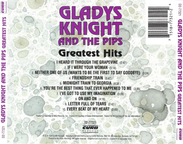 Gladys Knight And The Pips - Greatest Hits (CD, Comp) (Near Mint (NM or M-)) - Image 2