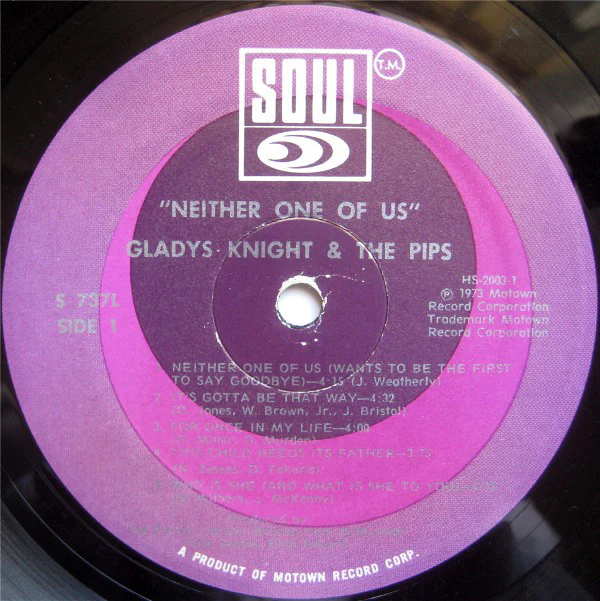 Gladys Knight And The Pips - Neither One Of Us (LP, Album, Emb) (Very Good Plus (VG+)) - Image 3
