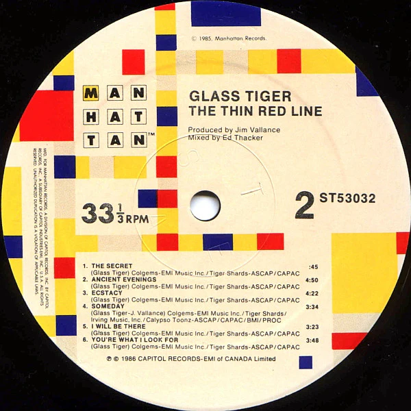 Glass Tiger - The Thin Red Line (LP, Album, SRC) (Near Mint (NM or M-)) - Image 4