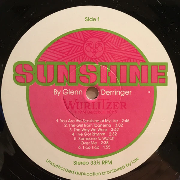 Glenn Derringer - Sunshine (LP, Album) (Mint (M)) - Image 3