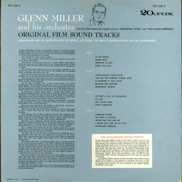 Glenn Miller And His Orchestra - Original Film Sound Tracks (2xLP, Comp) (Very Good Plus (VG+)) - Image 3