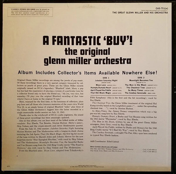 Glenn Miller And His Orchestra - The Great Glenn Miller And His Orchestra (LP, Comp, RE) (Very Good Plus (VG+)) - Image 2