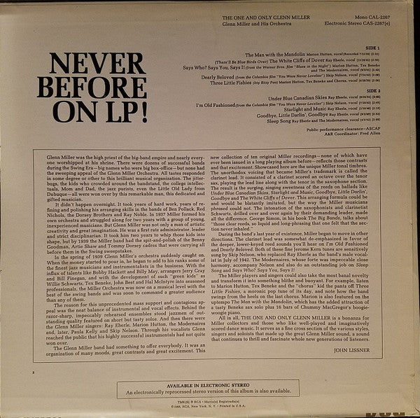 Glenn Miller And His Orchestra - The One And Only Glenn Miller (LP, Comp) (Very Good Plus (VG+)) - Image 2