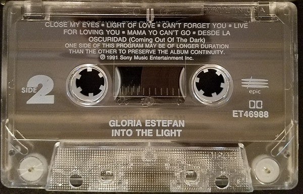 Gloria Estefan - Into The Light (Cass, Album) (Very Good Plus (VG+)) - Image 4