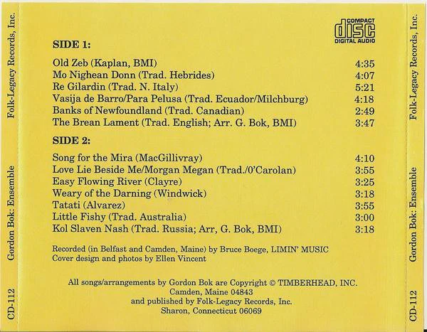Gordon Bok - Ensemble (CD) (Very Good (VG)) - Image 2