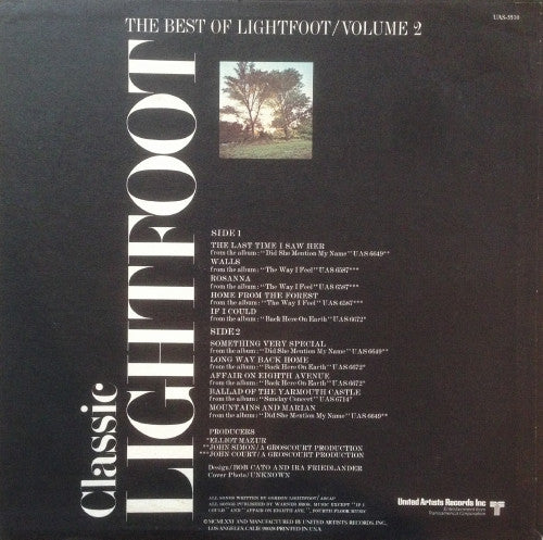 Gordon Lightfoot - Classic Lightfoot (The Best Of Lightfoot / Volume 2) (LP, Comp, Club) (Very Good Plus (VG+)) - Image 2