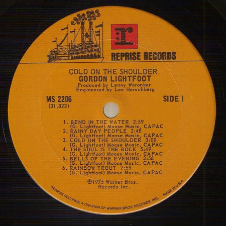 Gordon Lightfoot - Cold On The Shoulder (LP, Album, Ter) (Near Mint (NM or M-)) - Image 3