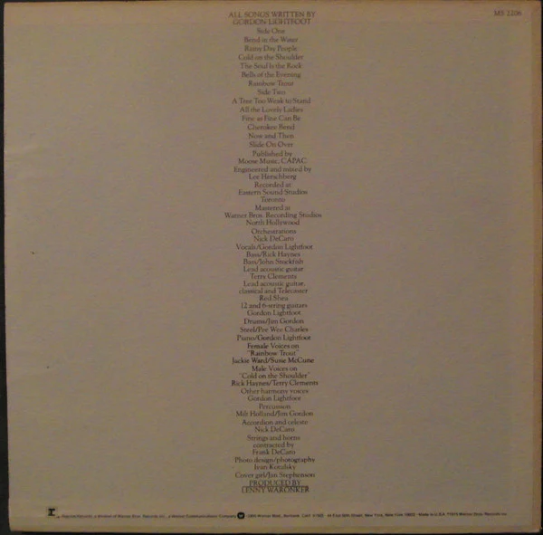 Gordon Lightfoot - Cold On The Shoulder (LP, Album) (Very Good Plus (VG+)) - Image 2
