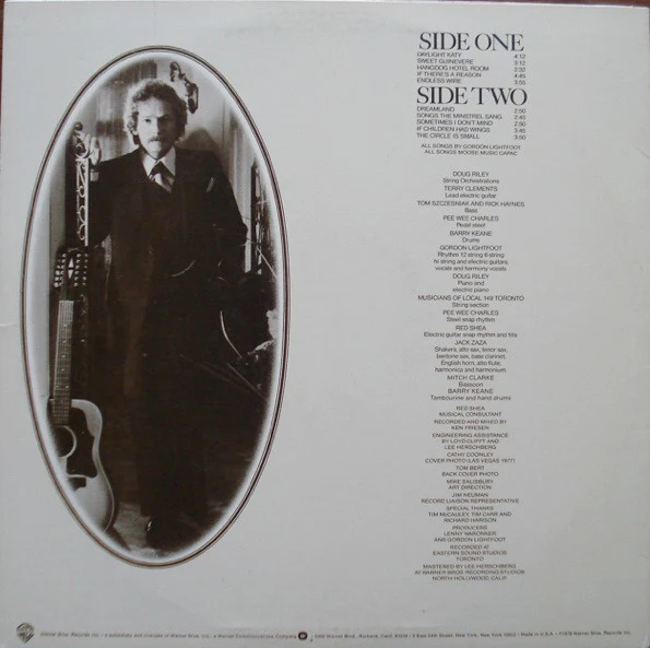 Gordon Lightfoot - Endless Wire (LP, Album, Gol) (Very Good Plus (VG+)) - Image 2