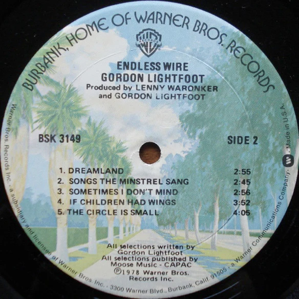 Gordon Lightfoot - Endless Wire (LP, Album, Gol) (Very Good Plus (VG+)) - Image 4