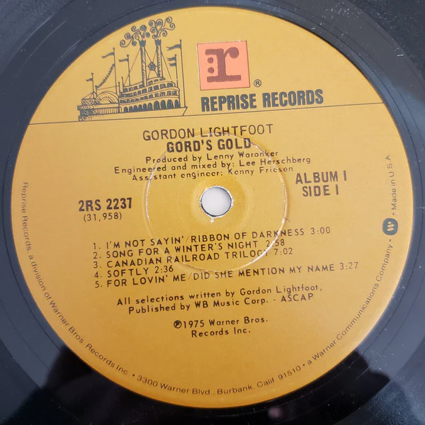 Gordon Lightfoot - Gord's Gold (2xLP, Comp, Win) (Near Mint (NM or M-)) - Image 5